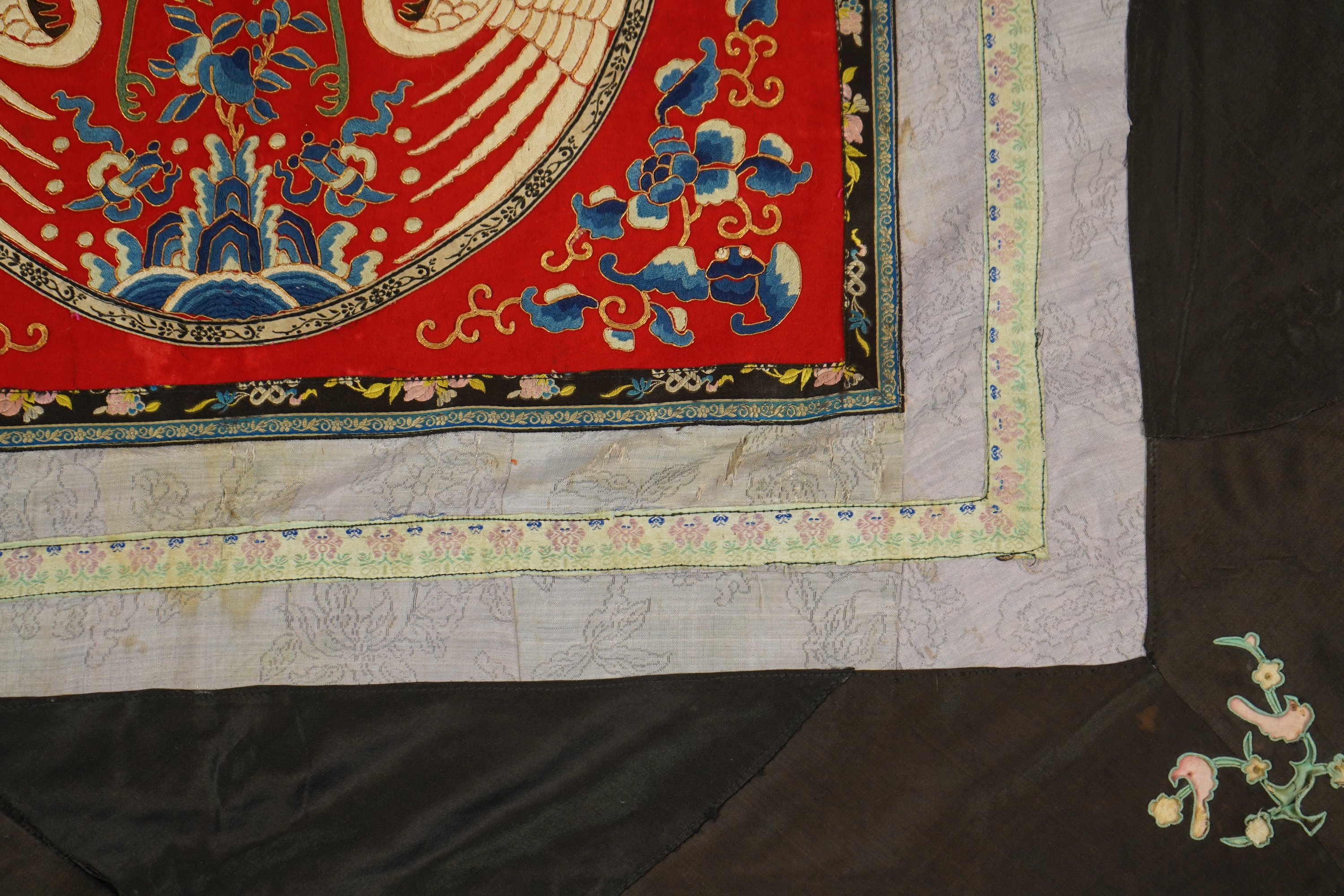 A Chinese embroidered silk ‘crane’ panel, early 20th century